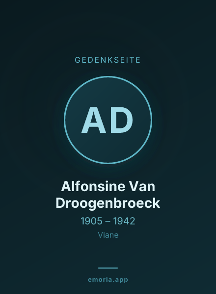 Gedenkportrait von Alfonsine Van Droogenbroeck