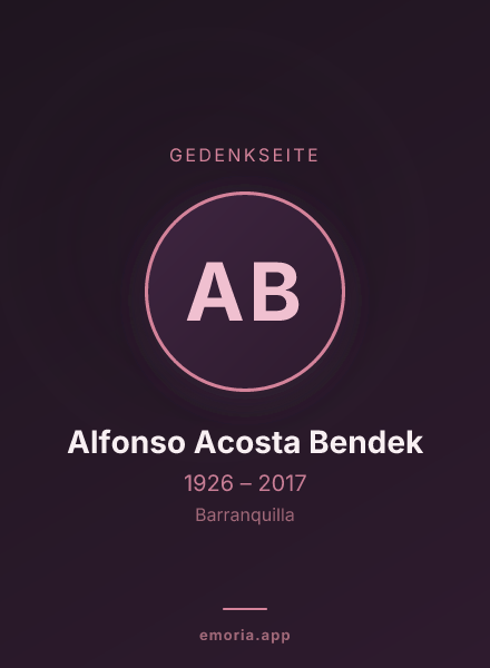 Gedenkportrait von Alfonso Acosta Bendek