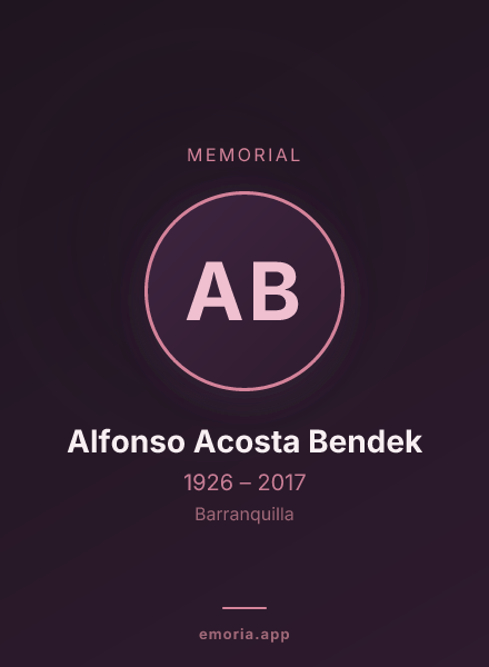 Memorial portrait of Alfonso Acosta Bendek