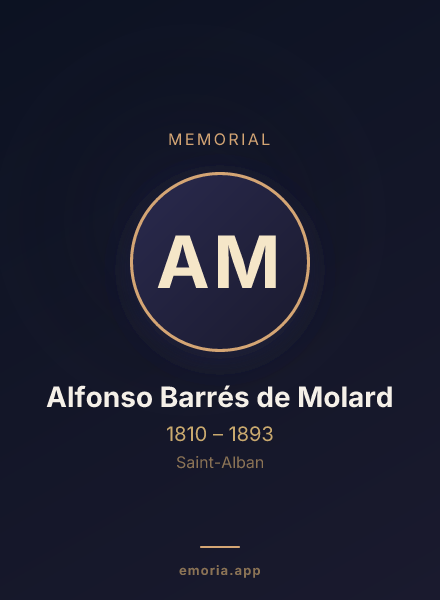 Memorial portrait of Alfonso Barrés de Molard