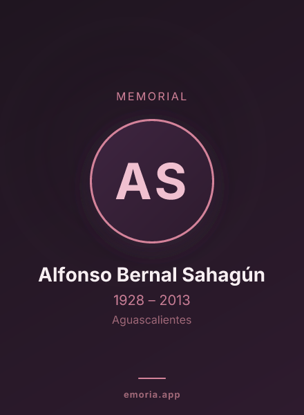 Memorial portrait of Alfonso Bernal Sahagún