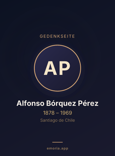 Gedenkportrait von Alfonso Bórquez Pérez