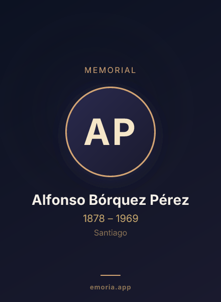 Memorial portrait of Alfonso Bórquez Pérez