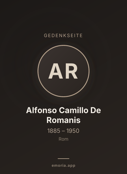 Gedenkportrait von Alfonso Camillo De Romanis