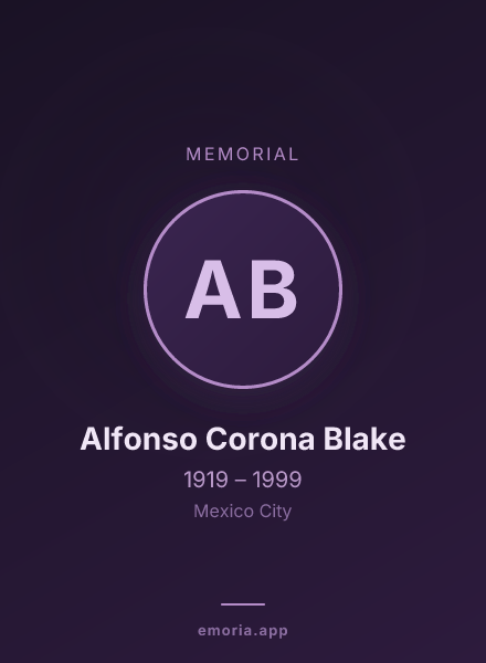 Memorial portrait of Alfonso Corona Blake