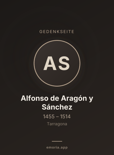 Gedenkportrait von Alfonso de Aragón y Sánchez