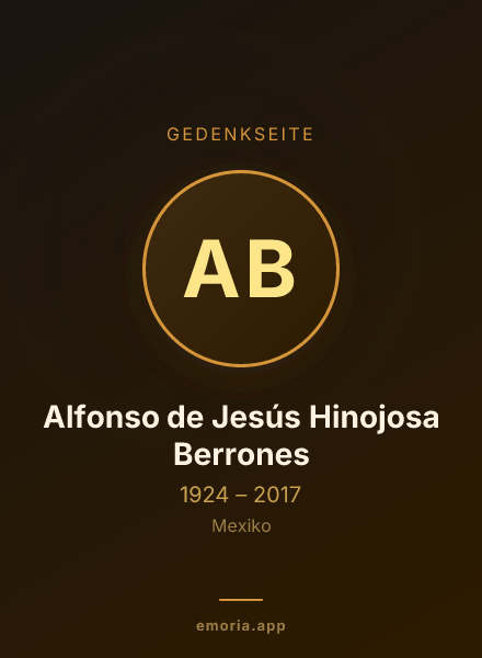 Gedenkportrait von Alfonso de Jesús Hinojosa Berrones