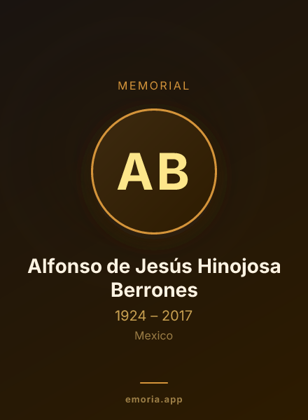 Memorial portrait of Alfonso de Jesús Hinojosa Berrones