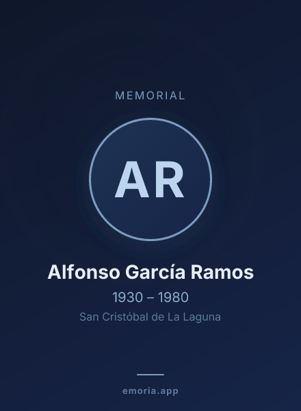 Memorial portrait of Alfonso García Ramos
