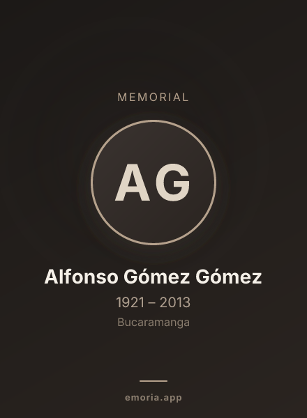 Memorial portrait of Alfonso Gómez Gómez