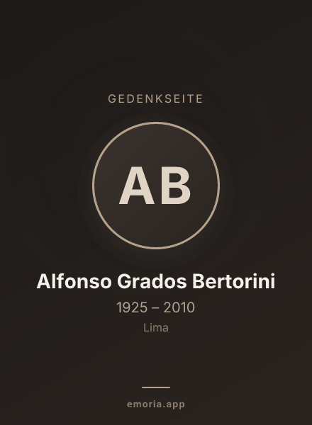 Gedenkportrait von Alfonso Grados Bertorini