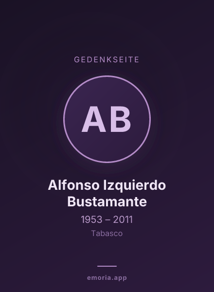 Gedenkportrait von Alfonso Izquierdo Bustamante