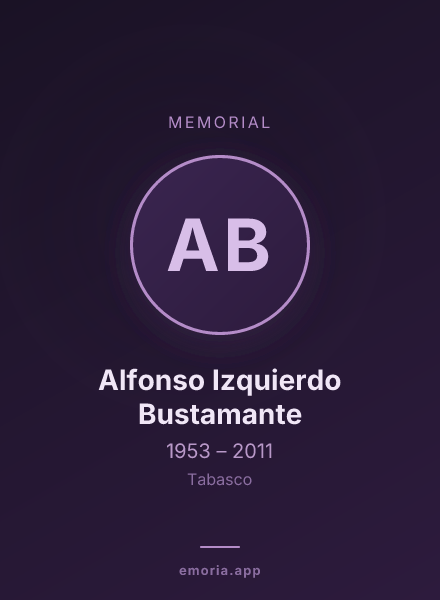 Memorial portrait of Alfonso Izquierdo Bustamante