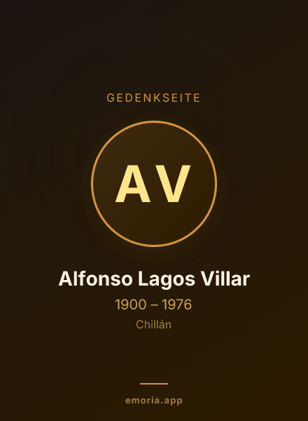 Gedenkportrait von Alfonso Lagos Villar