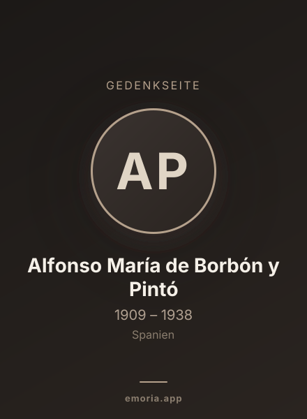 Gedenkportrait von Alfonso María de Borbón y Pintó