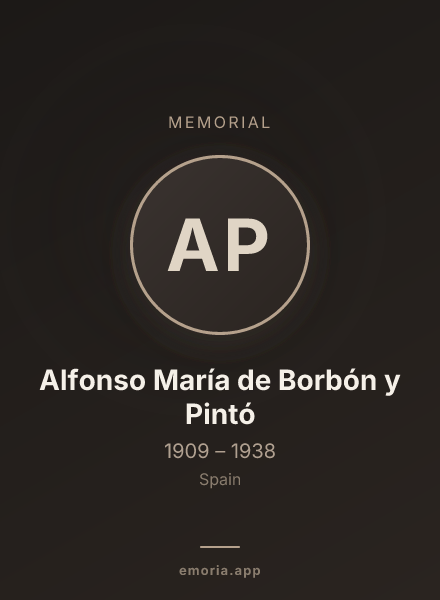 Memorial portrait of Alfonso María de Borbón y Pintó