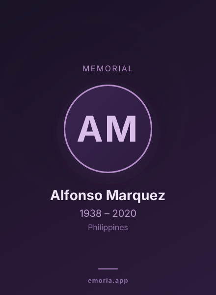 Memorial portrait of Alfonso Marquez