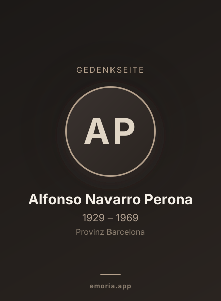 Gedenkportrait von Alfonso Navarro Perona