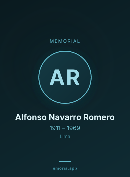 Memorial portrait of Alfonso Navarro Romero