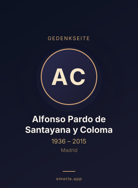 Gedenkportrait von Alfonso Pardo de Santayana y Coloma