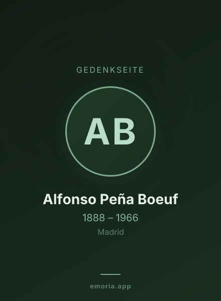 Gedenkportrait von Alfonso Peña Boeuf