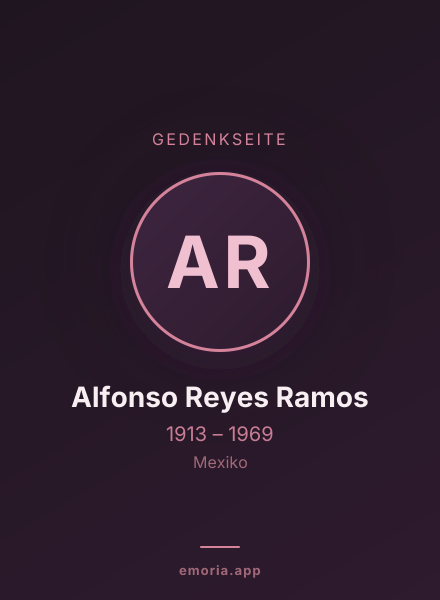 Gedenkportrait von Alfonso Reyes Ramos