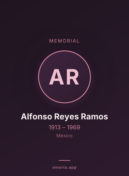 Memorial portrait of Alfonso Reyes Ramos