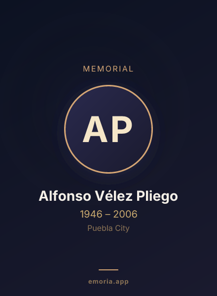 Memorial portrait of Alfonso Vélez Pliego
