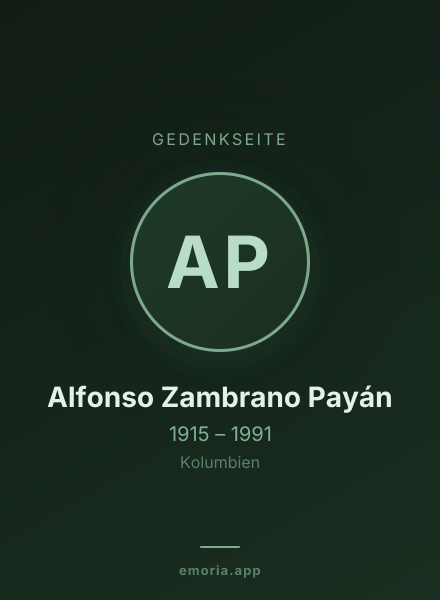 Gedenkportrait von Alfonso Zambrano Payán