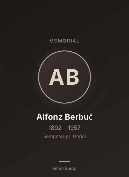 Memorial portrait of Alfonz Berbuč