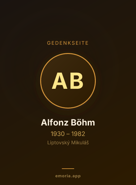 Gedenkportrait von Alfonz Böhm