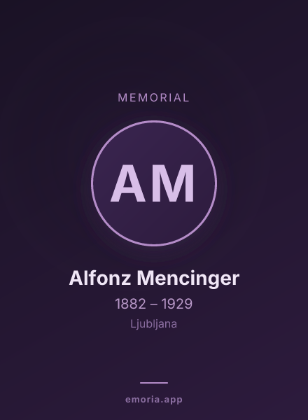 Memorial portrait of Alfonz Mencinger