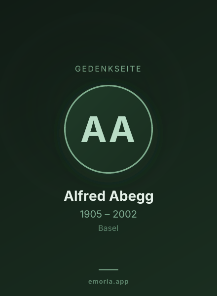 Gedenkportrait von Alfred Abegg