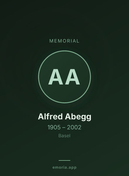 Memorial portrait of Alfred Abegg