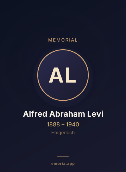 Memorial portrait of Alfred Abraham Levi