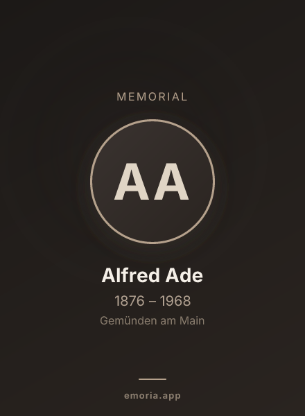 Memorial portrait of Alfred Ade