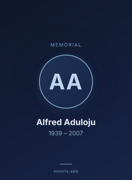 Memorial portrait of Alfred Aduloju