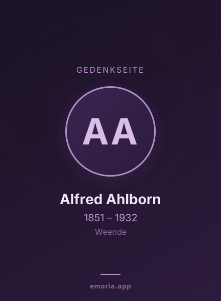Gedenkportrait von Alfred Ahlborn