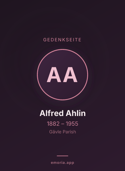 Gedenkportrait von Alfred Ahlin