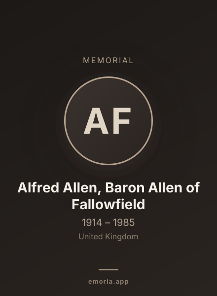 Memorial portrait of Alfred Allen, Baron Allen of Fallowfield