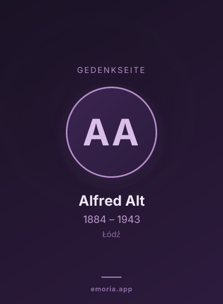 Gedenkportrait von Alfred Alt