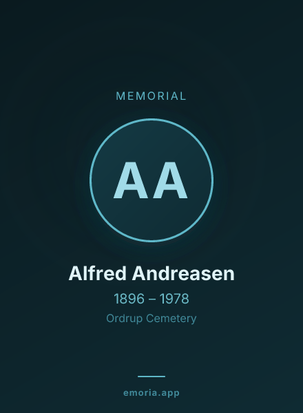 Memorial portrait of Alfred Andreasen