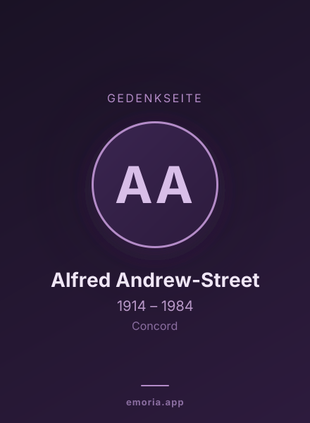 Gedenkportrait von Alfred Andrew-Street