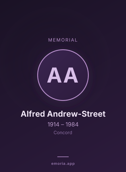 Memorial portrait of Alfred Andrew-Street