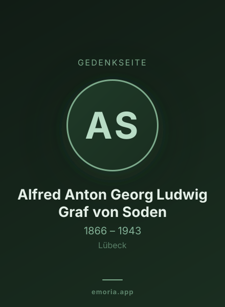 Gedenkportrait von Alfred Anton Georg Ludwig Graf von Soden