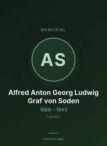 Memorial portrait of Alfred Anton Georg Ludwig Graf von Soden