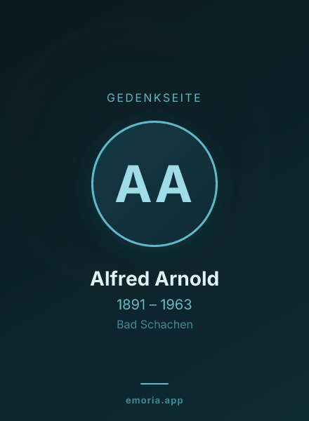 Gedenkportrait von Alfred Arnold