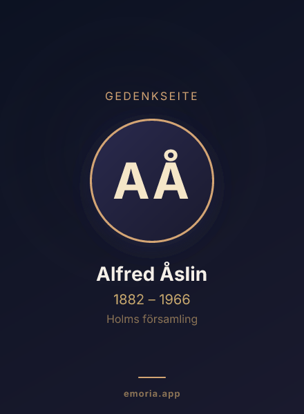 Gedenkportrait von Alfred Åslin