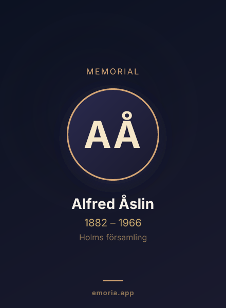 Memorial portrait of Alfred Åslin
