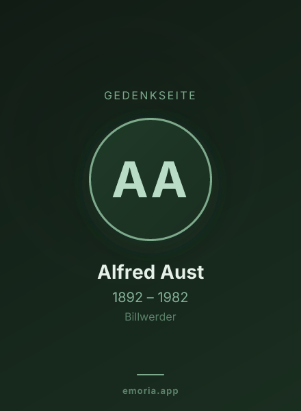 Gedenkportrait von Alfred Aust